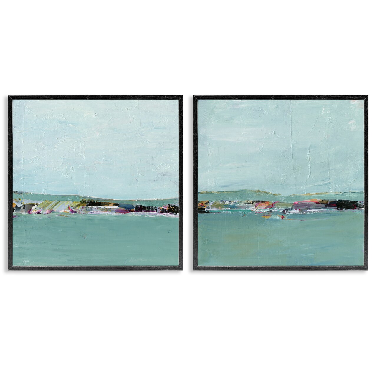 Stupell Industries Abstract Sea Distant Cliffs 2pc Framed Giclee Wall Art Set Design by Ethan Harper